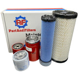 P&F Filter Kit Compatible with Kubota SVL95-2S w/ V3800-TIEF4 Eng.