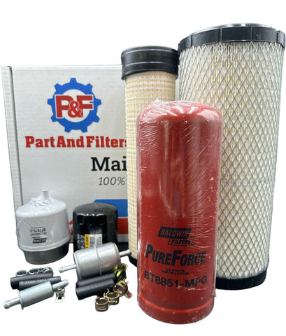 P&F Filter Kit For CAT 216B, 216B Series 2, 247B, 247B Series 2 With 3024CT Engi