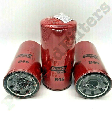 Baldwin B95 Oil Filter for Detroit Diesel Engines GMC 25010495 (Pack of 3)