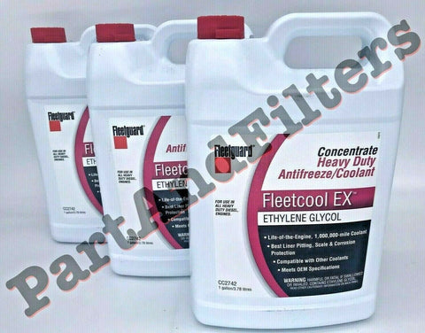 Fleetguard CC2742 Coolant Antifreze Red Concentrate Heavy Duty (3 Gallons Pack)