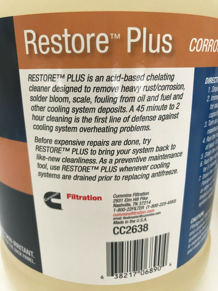 FLEETGUARD CC2638 RESTORE PLUS COOLANT SYSTEM CLEANER (2 GALLON ...