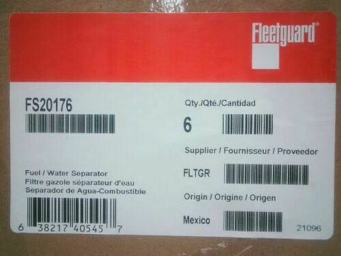 Fleetguard FS20176 Fuel/Water Separator DDE R61709 (Pack of 6 ...